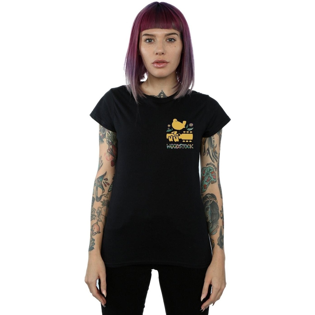 Vêtements Femme T-shirts manches longues Woodstock Breast Logo Noir