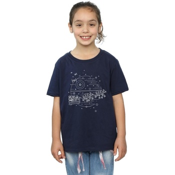 Vêtements Fille T-shirts manches longues Disney Death Star Sleigh Bleu