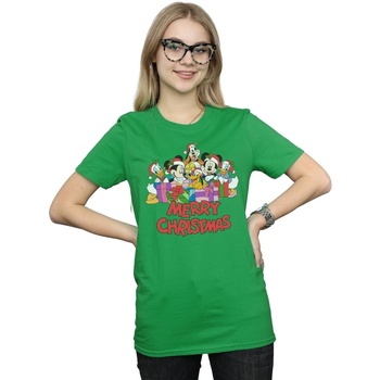 Vêtements Femme T-shirts manches longues Disney Mickey Mouse And Friends Christmas Vert