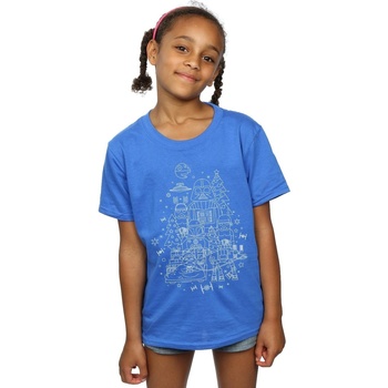 Vêtements Fille T-shirts manches longues Disney Empire Christmas Bleu