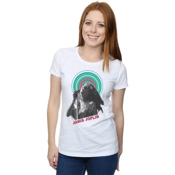 Vêtements Femme T-shirts manches longues Janis Joplin Halo Photo Blanc