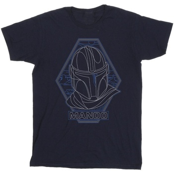 Vêtements Garçon T-shirts manches courtes Disney The Mandalorian Outline Helm Diamond Bleu