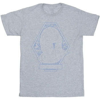 Vêtements Garçon T-shirts manches courtes Disney The Mandalorian Outline Helm Diamond Gris
