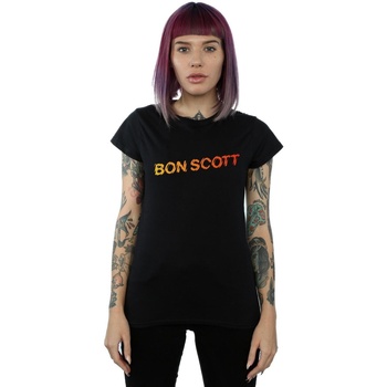 Vêtements Femme T-shirts manches longues Bon Scott Shattered Logo Noir