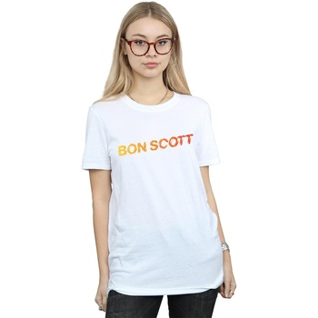 Vêtements Femme T-shirts manches longues Bon Scott Shattered Logo Blanc