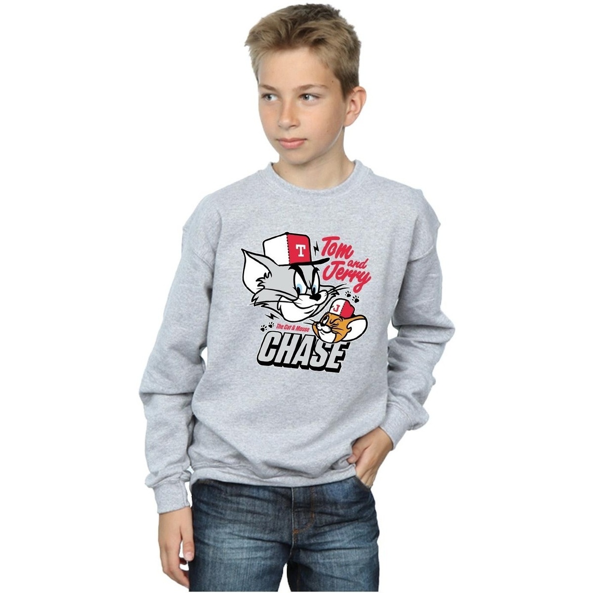 Vêtements Garçon Sweats Dessins Animés Cat & Mouse Chase Gris