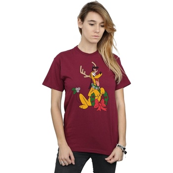 Vêtements Femme T-shirts manches longues Disney Pluto Christmas Reindeer Multicolore