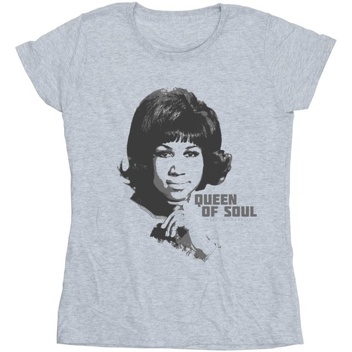 Vêtements Femme T-shirts manches longues Aretha Franklin Queen Of Soul Gris