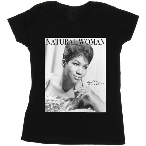 Vêtements Femme T-shirts manches longues Aretha Franklin Natural Woman Noir