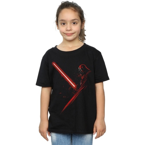 Vêtements Fille T-shirts manches longues Disney Darth Vader Lightsaber Noir
