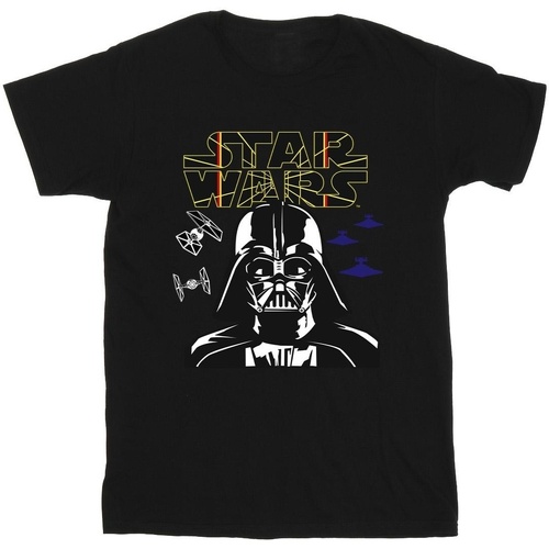 Vêtements Fille T-shirts manches longues Disney Darth Vader Comp Logo Noir