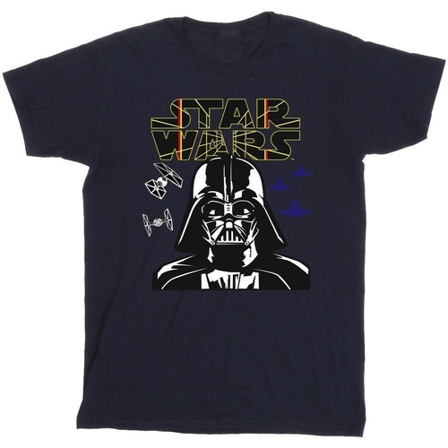 Vêtements Fille T-shirts manches longues Disney Darth Vader Comp Logo Bleu