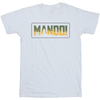 Vêtements Garçon T-shirts manches courtes Disney The Mandalorian Mando Cutout Blanc
