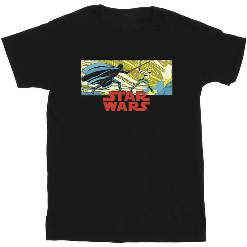 Vêtements Fille T-shirts manches longues Disney Comic Strip Luke And Vader Noir