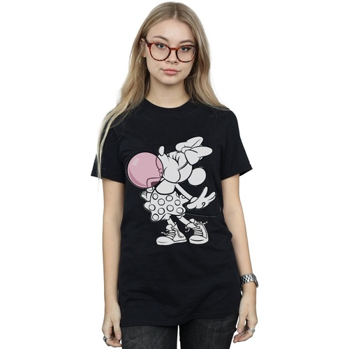 Vêtements Femme T-shirts manches longues Disney Minnie Mouse Gum Bubble Noir