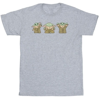 Vêtements Garçon T-shirts manches courtes Disney The Mandalorian Grogu Poses Gris