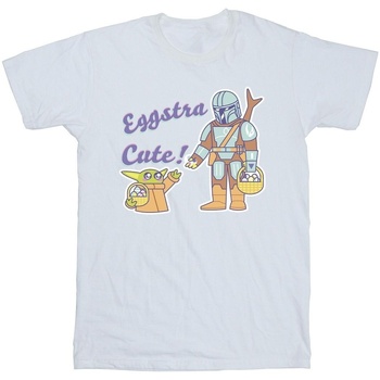 Vêtements Garçon T-shirts manches courtes Disney The Mandalorian Eggstra Cute Grogu Blanc