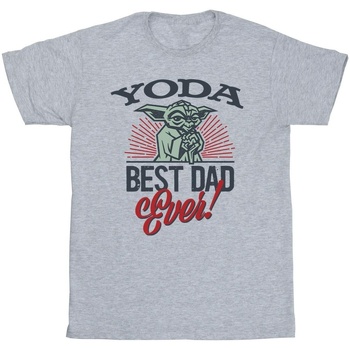 Vêtements Garçon T-shirts manches courtes Disney Mandalorian Yoda Dad Gris