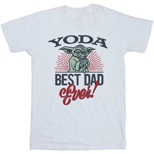 Vêtements Garçon T-shirts manches courtes Disney Mandalorian Yoda Dad Blanc