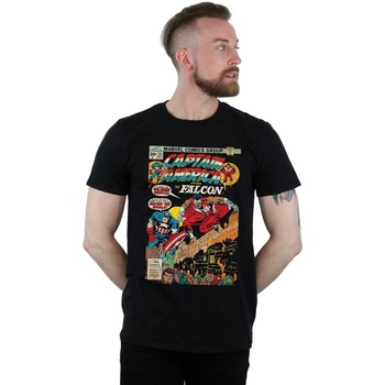 Vêtements Homme T-shirts manches longues Marvel Captain America And Falcon Comic Cover Noir