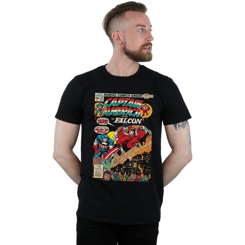 Vêtements Homme T-shirts manches longues Marvel Captain America And Falcon Comic Cover Noir