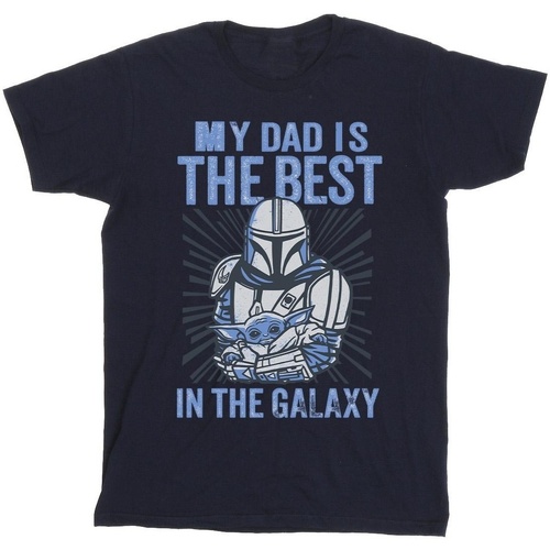 Vêtements Garçon T-shirts manches courtes Disney Mandalorian Best Dad Bleu