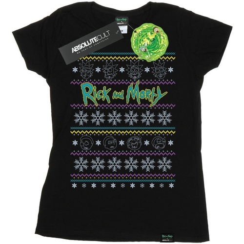 Vêtements Femme T-shirts manches longues Rick And Morty  Noir