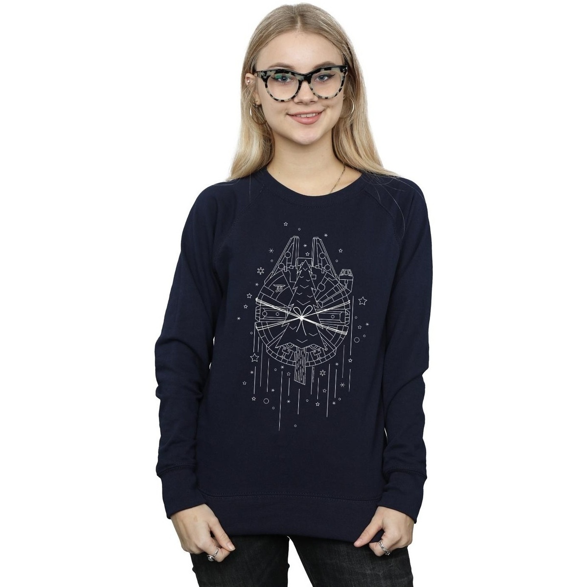 Vêtements Femme Sweats Disney Millennium Falcon Christmas Tree Delivery Bleu
