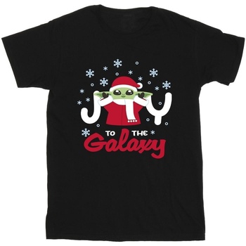 Vêtements Garçon T-shirts manches courtes Disney The Mandalorian Joy To The Galaxy Noir