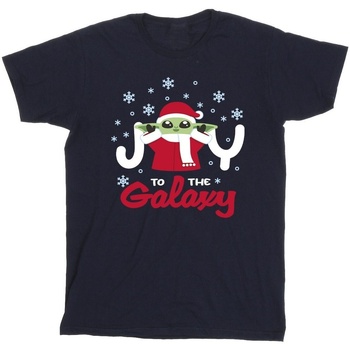 Vêtements Garçon T-shirts manches courtes Disney The Mandalorian Joy To The Galaxy Bleu