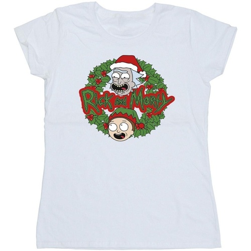 Vêtements Femme Ermanno Scervino tiger embroidered logo T-shirt Rick And Morty Christmas Wreath Blanc