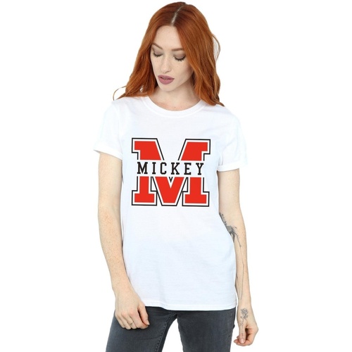 Vêtements Femme T-shirts manches longues Disney Mickey Mouse M Blanc