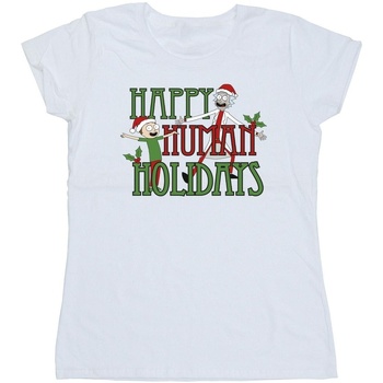 Vêtements Femme Besaces / Sacs bandoulière Rick And Morty Happy Human Holidays Blanc