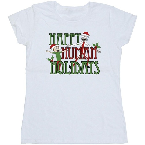 Vêtements Femme Besaces / Sacs bandoulière Rick And Morty Happy Human Holidays Blanc