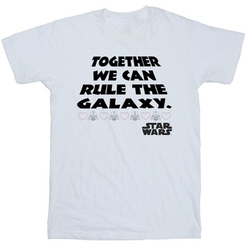 Vêtements Fille T-shirts manches longues Disney Together We Can Rule The Galaxy Blanc
