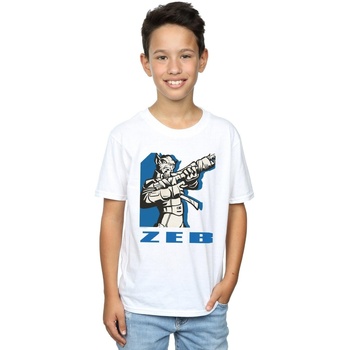 Vêtements Garçon T-shirts manches courtes Disney Rebels Zeb Blanc