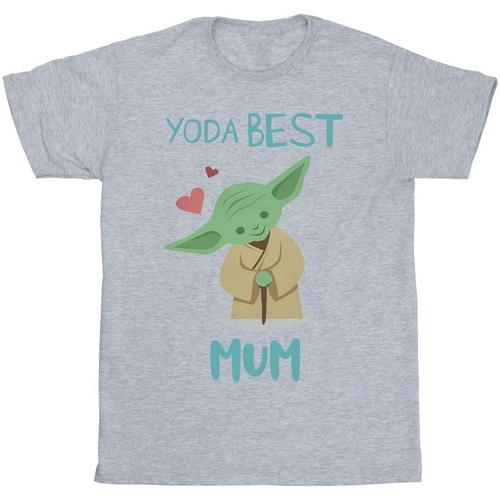 Vêtements Fille T-shirts manches longues Disney Yoda Best Mum Gris