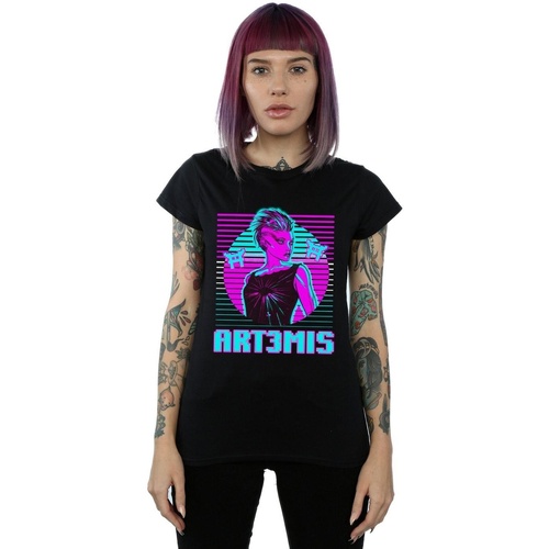 Vêtements Femme T-shirts manches longues Ready Player One Neon Art3mis Noir