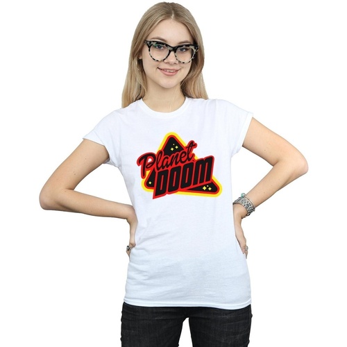 Vêtements Femme T-shirts manches longues Ready Player One Planet Doom Logo Blanc