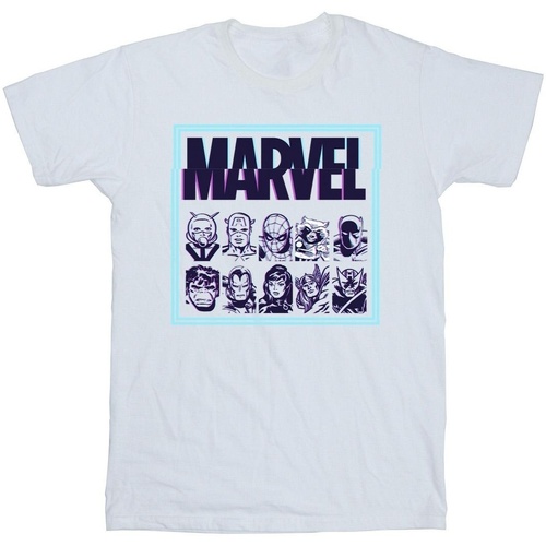 Vêtements Homme T-shirts manches longues Marvel Comics Glitch Blanc