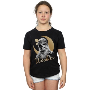 Vêtements Fille T-shirts manches longues Disney The Last Jedi Gold Chewbacca Noir