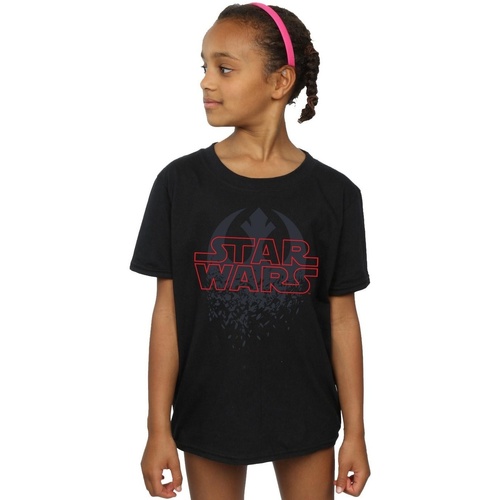Vêtements Fille T-shirts manches longues Disney The Last Jedi Shattered Emblem Noir