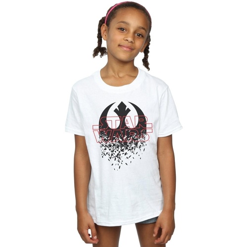 Vêtements Fille T-shirts manches longues Disney The Last Jedi Shattered Emblem Blanc