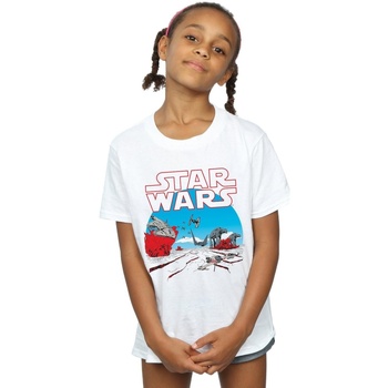 Vêtements Fille T-shirts manches longues Disney The Last Jedi Action Scene Blanc