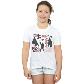 Vêtements Fille T-shirts manches longues Disney The Last Jedi First Order Silhouettes Blanc