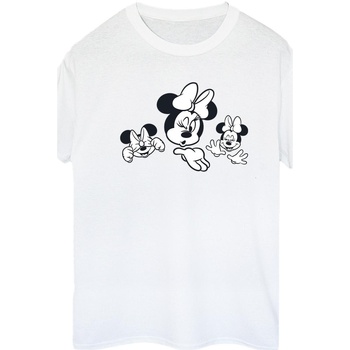 Vêtements Femme T-shirts manches longues Disney Minnie Mouse Three Faces Blanc