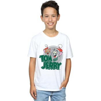 Vêtements Garçon T-shirts manches courtes Dessins Animés Christmas Greetings Blanc