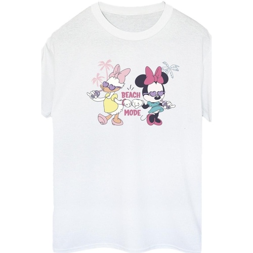 Vêtements Femme T-shirts manches longues Disney Minnie Daisy Beach Mode Blanc