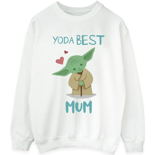 Vêtements Femme Sweats Disney Yoda Best Mum Blanc