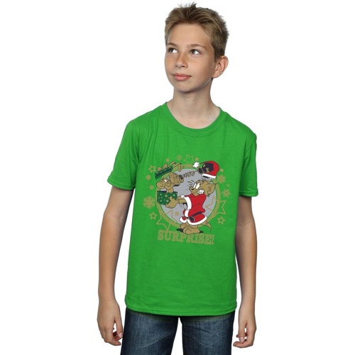 Vêtements Garçon T-shirts manches courtes Dessins Animés Christmas Surprise Vert